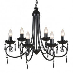 Candelabru elegant cu 6 bra?e, Negru foto