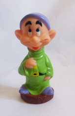 Pitic cauciuc Dopey din Alba ca Zapada, Disney, jucarie veche, 13 cm foto