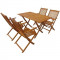 Set mobilier de exterior pliabil, 5 piese, lemn de acacia