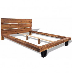 Cadru de pat din lemn masiv de acacia 140 x 200 cm foto