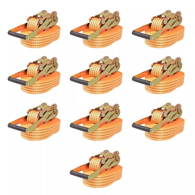Chingi fixare cu clichet, 10 buc, 4 tone, 8m x 50mm, portocaliu foto mare Chingi fixare cu clichet, 10 buc, 4 tone, 8m x 50mm, portocaliu foto mare