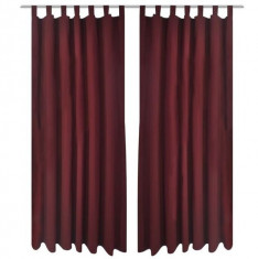 Draperii micro-satin cu bride, 140 x 245 cm, bordo, 2 buc. foto