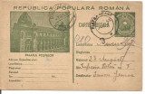 (A)carte postala(semiilustrata)-BUCURESTI-Palatul Postelor, Circulata, Printata