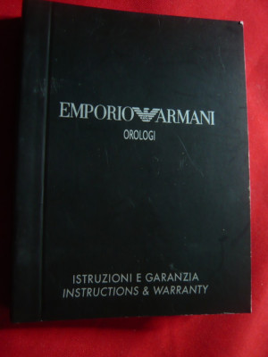 Carte Instructiuni- Ceasuri Emporio Armani 265 pag- format de buzunar foto