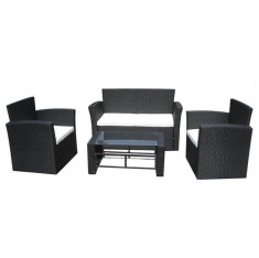 Set mobilier de gradina din poliratan negru foto