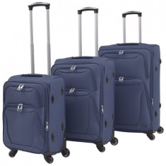 Set de trolere din material textil, 3 buc, bleumarin foto