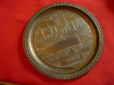Farfurie ornamentala - Suvenir Anvers- Belgia ,D= 19,3 cm metal