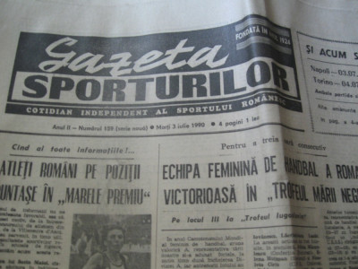 Ziarul Sportul (3 iulie 1990) foto