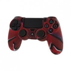 Pro Soft Silicone Protective Cover with Ribbed Handle Grip [Camo Red] /PS4 foto