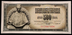 IUGOSLAVIA 500 DINARA 1981 REPLACEMENT (prefix ZA) UNC necirculata ** foto