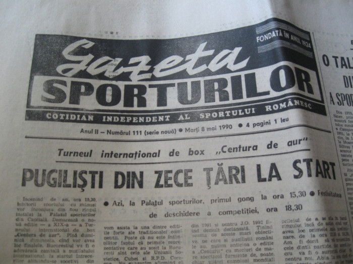 Ziarul Sportul (8 mai 1990)