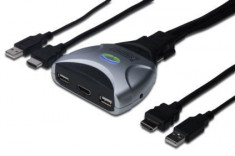 DIGITUS pocket KVM switch HDMI USB, 2-port foto