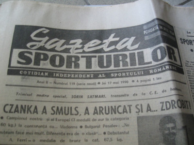 Ziarul Sportul (17 mai 1990) foto