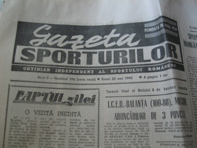 Ziarul Sportul (25 mai 1990) foto