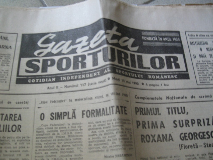 Ziarul Sportul (15 mai 1990)