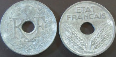 Lot / Set 2 Monede Diferite ZINC FRANTA - CALITATE 10 CENTIMES 1941 *cod 925 foto