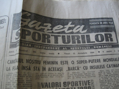 Ziarul Sportul (21 decembrie 1990) foto