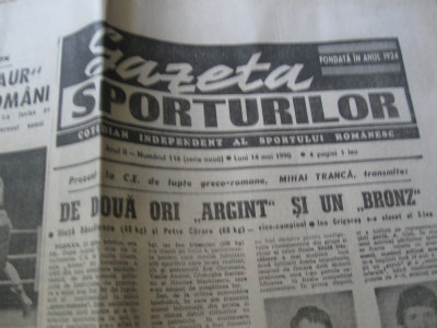 Ziarul Sportul (14 mai 1990) foto