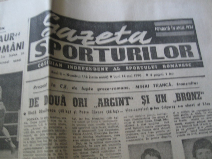 Ziarul Sportul (14 mai 1990)