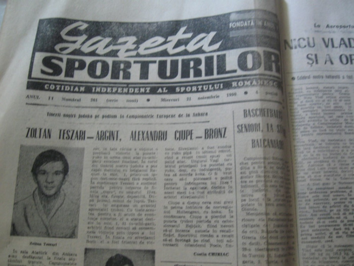 Ziarul Sportul (21 noiembrie 1990)