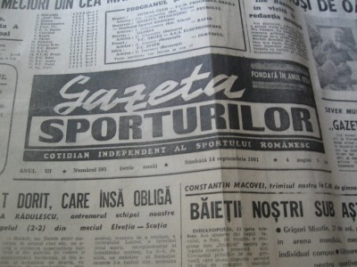 Ziarul Sportul (14 septembrie 1990) foto