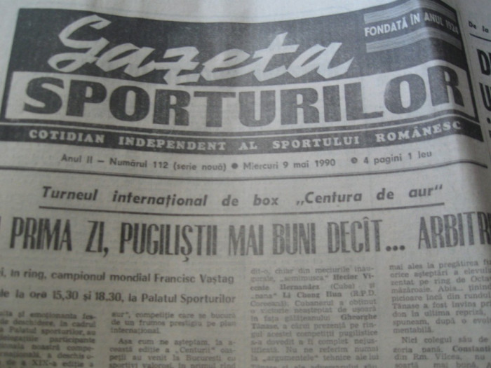 Ziarul Sportul (9 mai 1990)