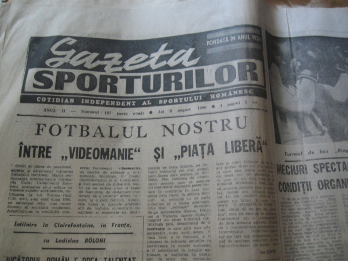 Ziarul Sportul (9 august 1990)