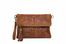 Geanta de dama din piele naturala Diva Tecla cod. TR973-brown foto