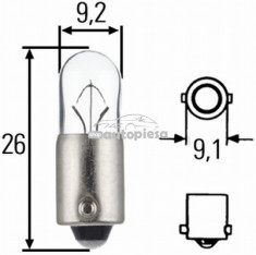 Bec T4W 12V 4W BA9s HELLA 8GP 002 067-121 foto