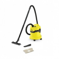 Aspirator umed/uscat Karcher WD 2, 1000 W, 12 l, Negru/Galben foto