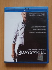 3 DAYS TO KILL, Condamnat sa ucida; film blu-ray, subtitrat in limba romana foto