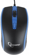 Mouse Opric Gembird MUS-104-B, 1600 DPI, USB (Negru/Albastru) foto