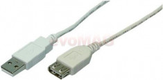 Cablu prelungitor Logilink USB 2.0 CU0010, 2m foto