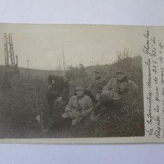 Fotografie carte postala ofiteri romani dupa marsul Ghimbav-Rasnov 1925