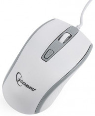 Mouse Opric Gembird MUS-104-WGR, 1600 DPI, USB (Alb/Gri) foto