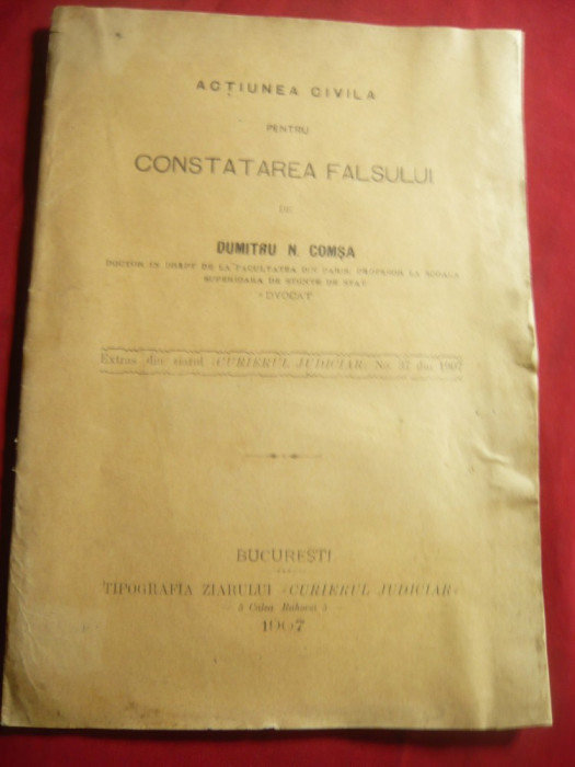 DM.Comsa - Actiunea Civila pt. Constatarea Falsului - Curierul Judiciar 1907