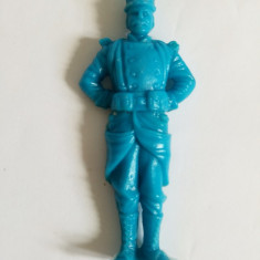 Figurina soldat, ofiter, colonel armata, plastic albastru, 7 cm