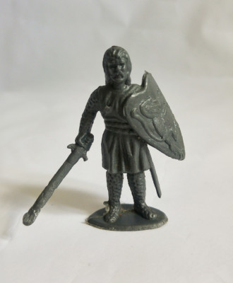 Figurina cavaler, plastic gri, 5,5 cm, China foto