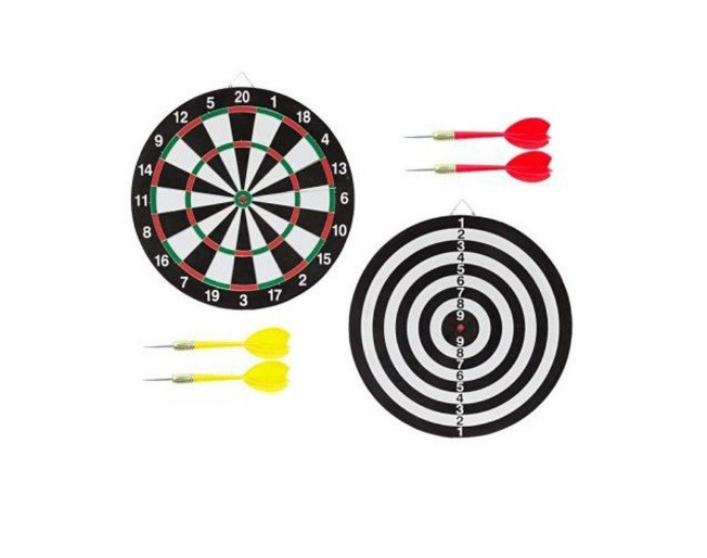 Joc de indemanare, Darts mic + Bullseye cu sageti, din pluta, 33 x 2 x 37 cm
