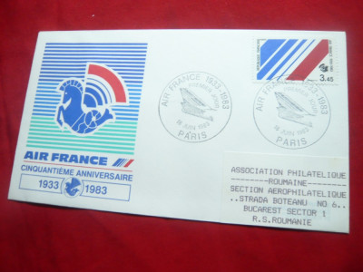 Plic FDC- 50 Ani Air France 1983 foto
