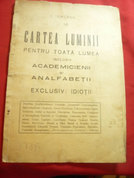 C.Iovescu - Cartea Luminii pt.toata lumea -1947-inclusiv Academicienii si Analfa