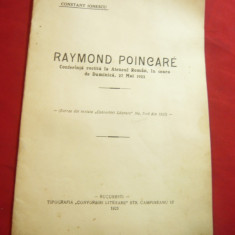 Constant Ionescu - Raymond Poincare -Discurs la Ateneul Roman 1923 ,autograf