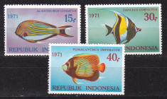 Indonezia 1971 fauna marina MI 698-700 MNH w52 foto
