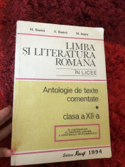 Limba si literatura romana - antologie de texte comentate cl a 12a Rf foto