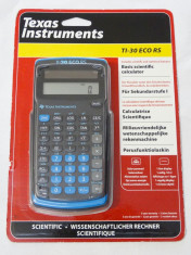 Calculator stiintific Texas Instruments TI-30 Eco RS solar - nou - sigilat foto