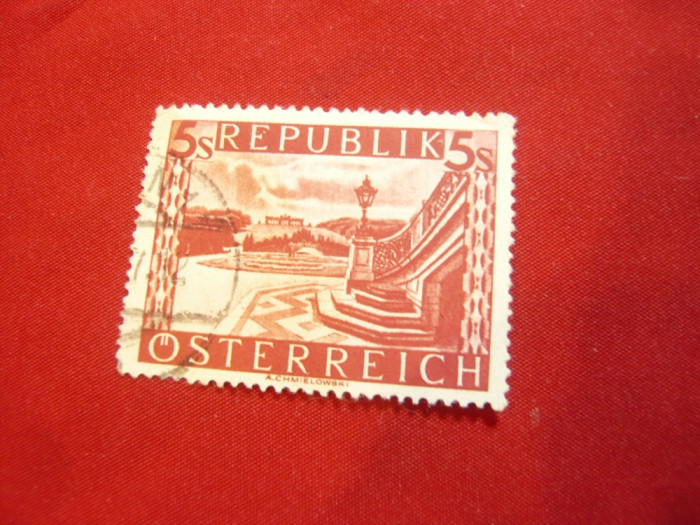 Timbru 5 Sh. rosu 1945 Austria , stampilat