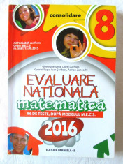 &amp;quot;EVALUARE NATIONALA MATEMATICA Clasa a VIII-a - 2016&amp;quot;, Gh. Iurea si col., 2015 foto