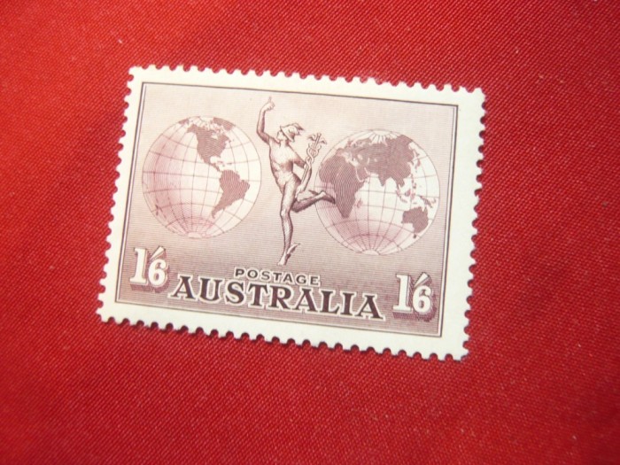 Timbru Australia - Posta Aeriana Hermes 1937 cu filigram , cu sarniera