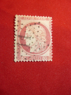 Timbru 80C rosu 1872 Franta stampilat foto