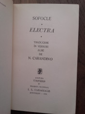 Nicolae Carandino(DEDICATIE/SEMNATURA)sofocle-electra,1971 foto